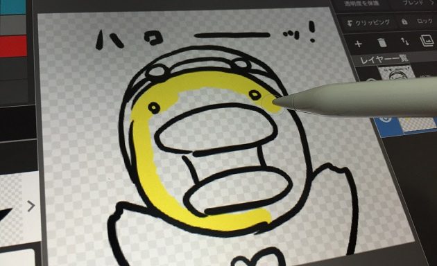 メディバンペイントでLINEスタンプを作成している時の写真